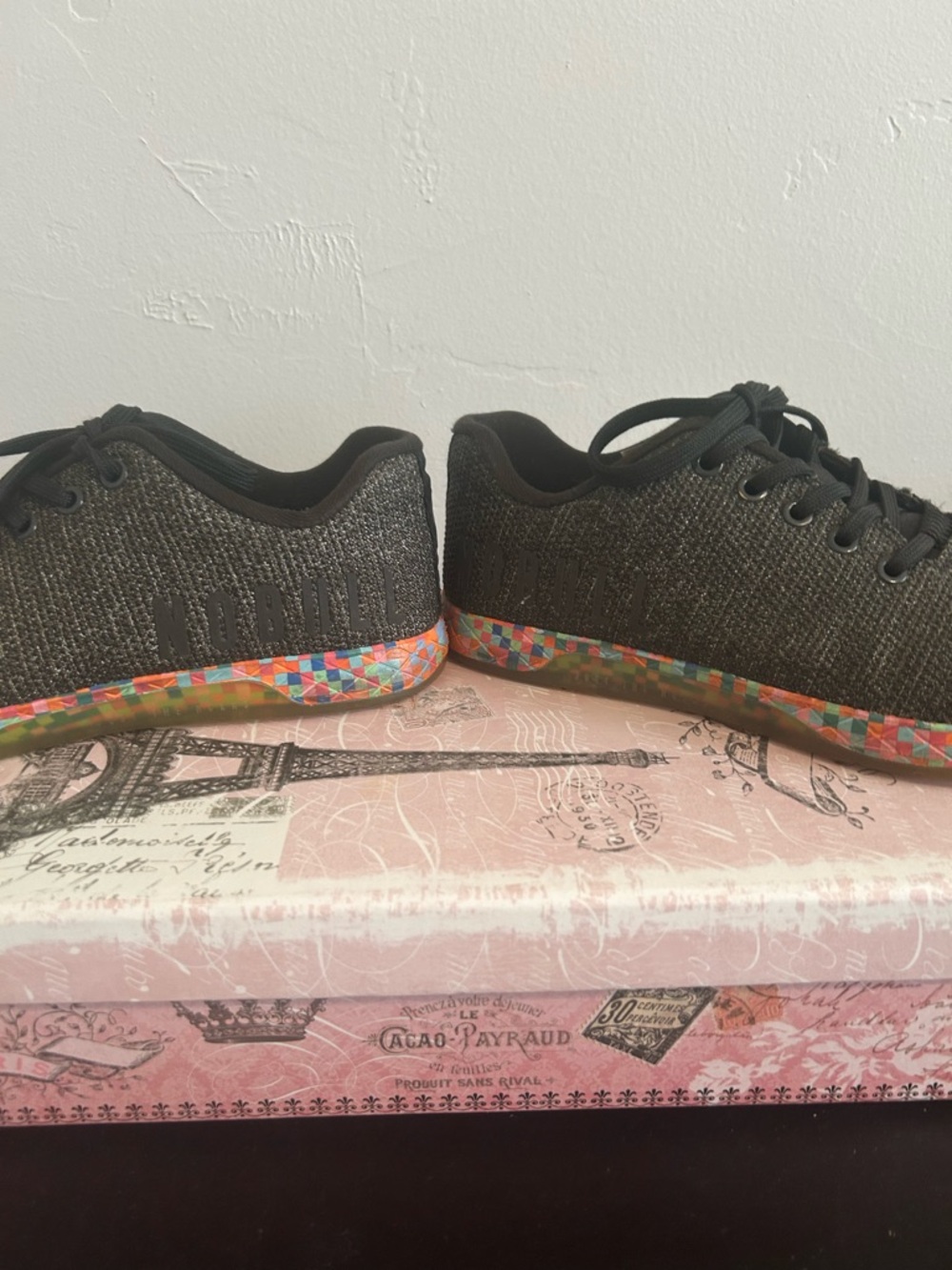 NOBULL Black Knit Sneaker with Multicolor Check Insole - Picture 4 of 7